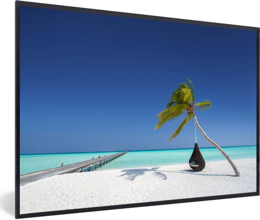 PosterMonkey Fotolijst incl. Poster Hangmat Palmboom Strand 30x20 cm Posterlijst