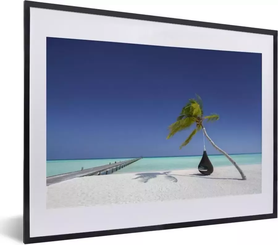 PosterMonkey Fotolijst incl. Poster Hangmat Palmboom Strand 40x30 cm Posterlijst