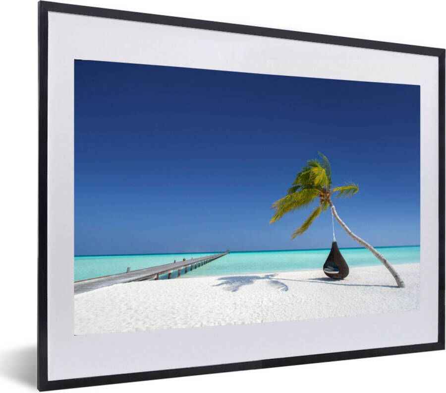 PosterMonkey Fotolijst incl. Poster Hangmat Palmboom Strand 60x40 cm Posterlijst
