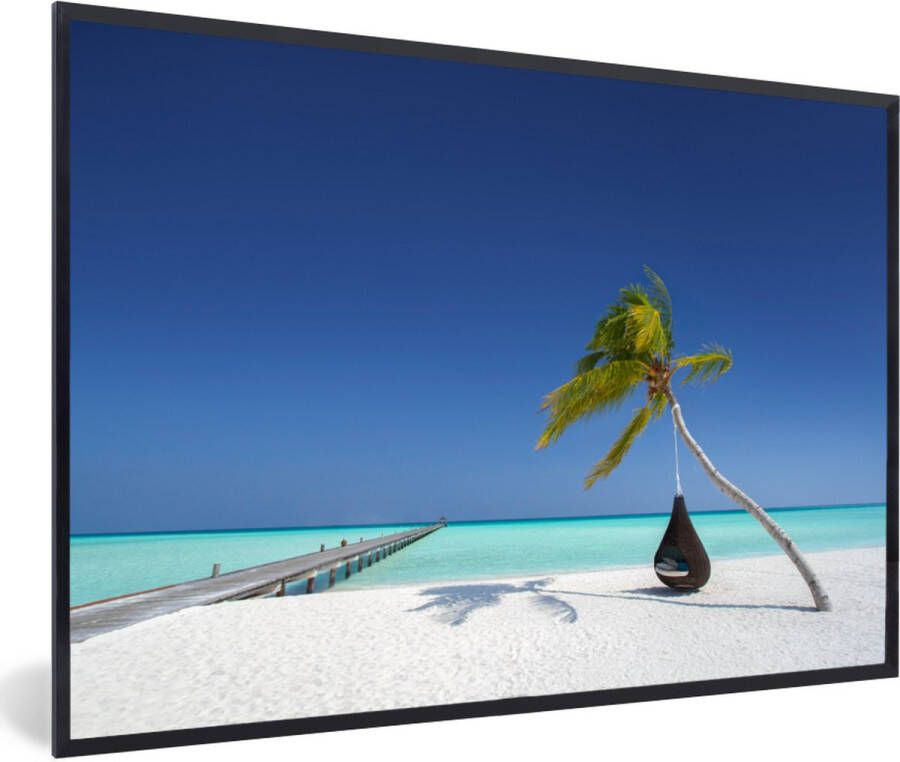 PosterMonkey Fotolijst incl. Poster Hangmat Palmboom Strand 60x40 cm Posterlijst