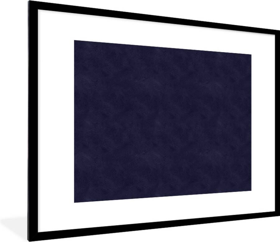 PosterMonkey Fotolijst incl. Poster Inductie beschermer Leer Blauw Dierenhuid 80x60 cm Posterlijst