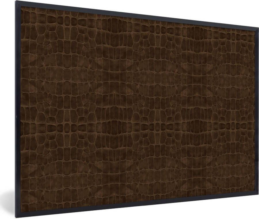 PosterMonkey Fotolijst incl. Poster Inductie beschermer Leer Bruin Dierenhuid 90x60 cm Posterlijst - Foto 2