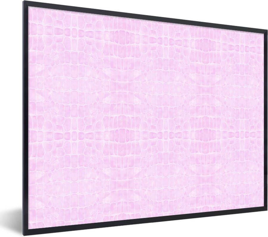 PosterMonkey Fotolijst incl. Poster Inductie beschermer Leer Roze Dierenhuid 80x60 cm Posterlijst