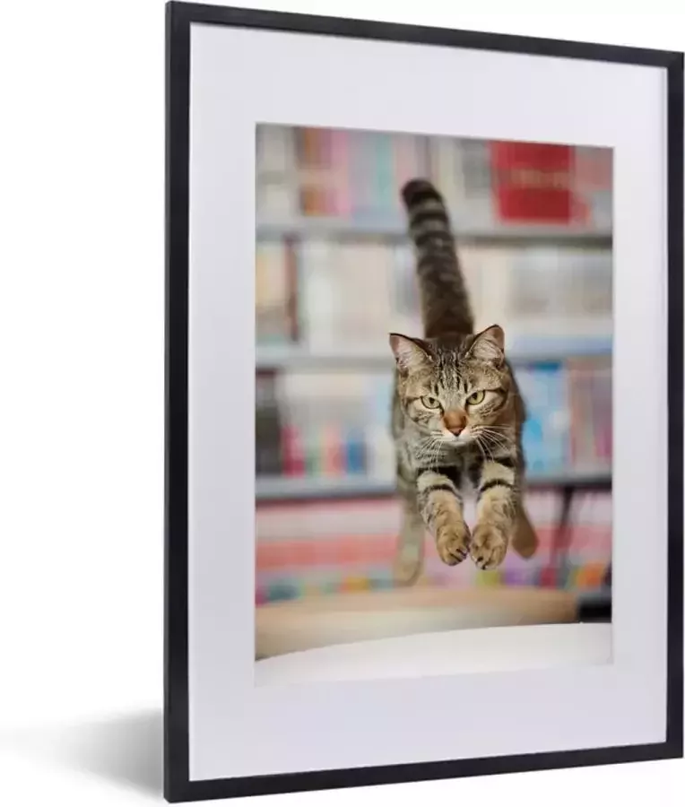 PosterMonkey Fotolijst incl. Poster Kat Spring Stoel 30x40 cm Posterlijst
