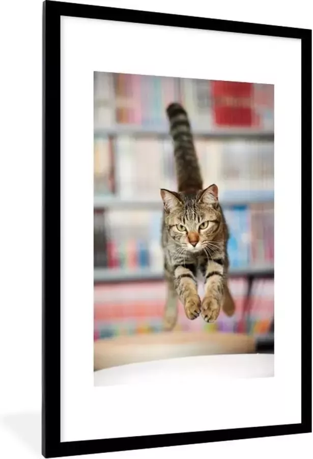PosterMonkey Fotolijst incl. Poster Kat Spring Stoel 80x120 cm Posterlijst - Foto 2