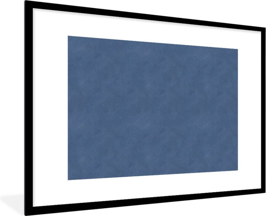 PosterMonkey Fotolijst incl. Poster Leer Blauw Dierenhuid 120x80 cm Posterlijst