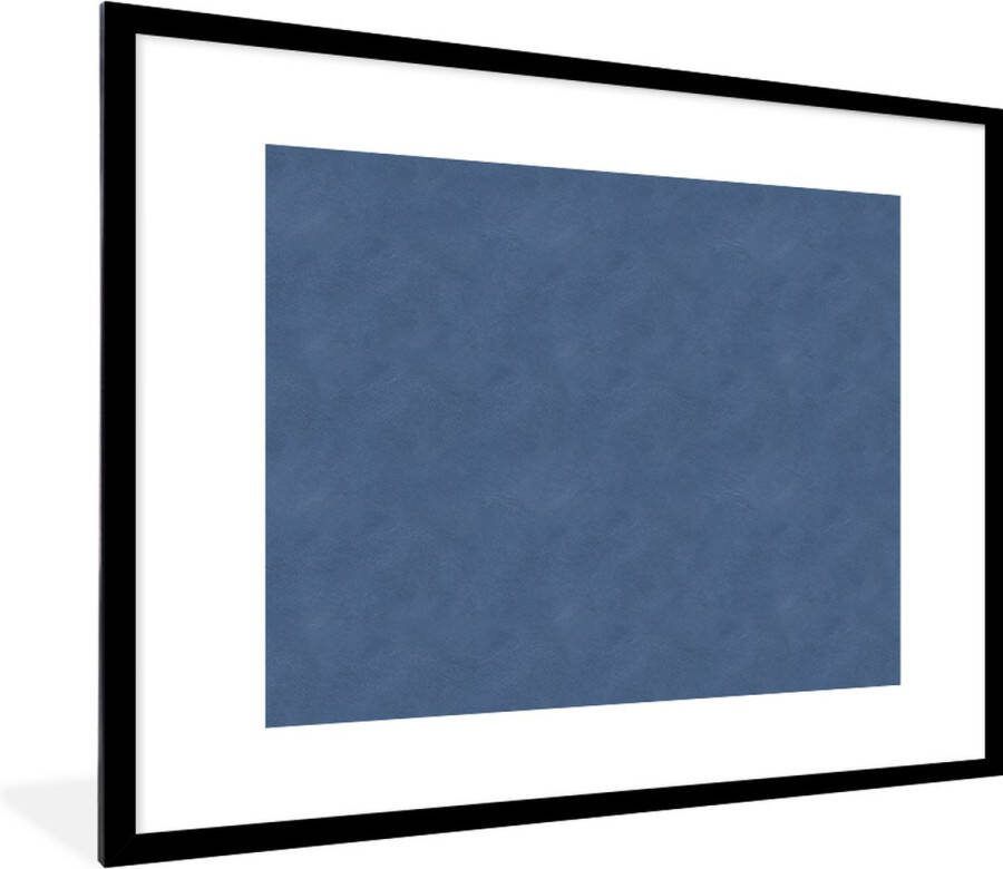 PosterMonkey Fotolijst incl. Poster Leer Blauw Dierenhuid 80x60 cm Posterlijst