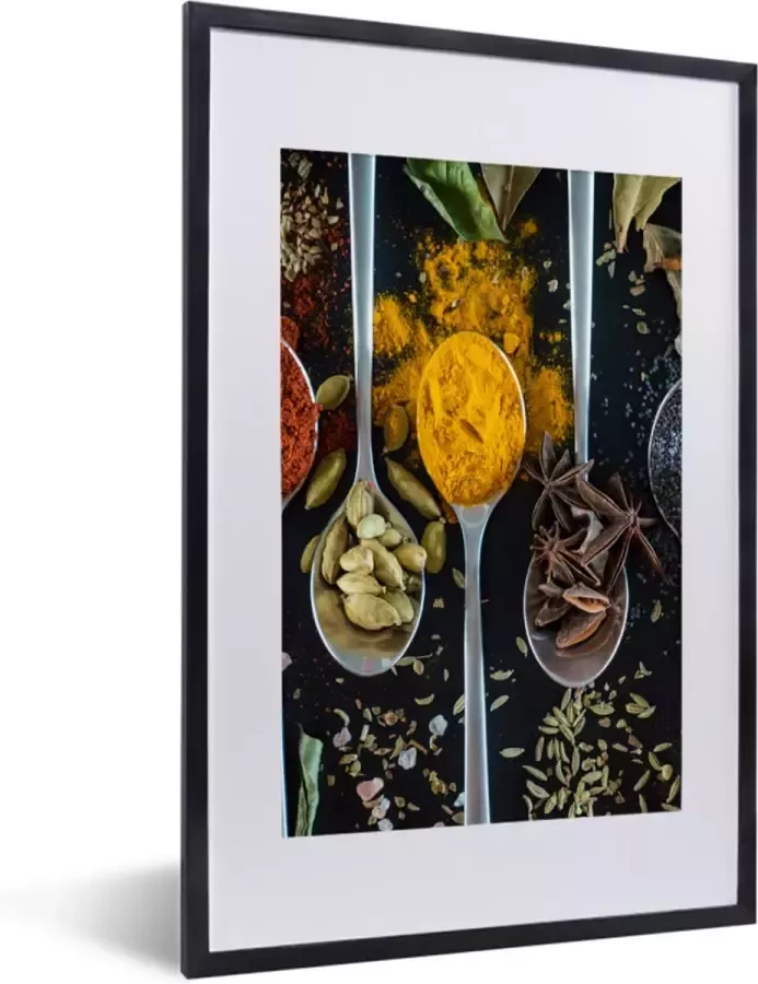 PosterMonkey Fotolijst incl. Poster Lepel Specerijen Kruiden Eten Tafel 40x60 cm Posterlijst