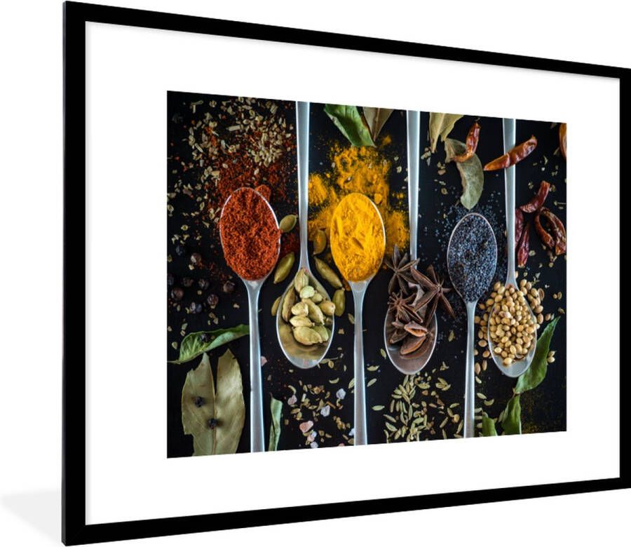 PosterMonkey Fotolijst incl. Poster Lepel Specerijen Kruiden Eten Tafel 80x60 cm Posterlijst