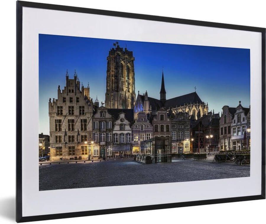 PosterMonkey Fotolijst incl. Poster Marktplaats Lamp Mechelen 60x40 cm Posterlijst - Foto 2
