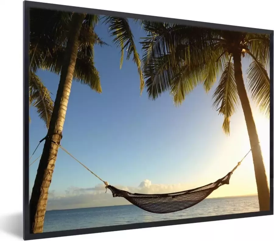 PosterMonkey Fotolijst incl. Poster Palmbomen Hangmat Lucht 40x30 cm Posterlijst