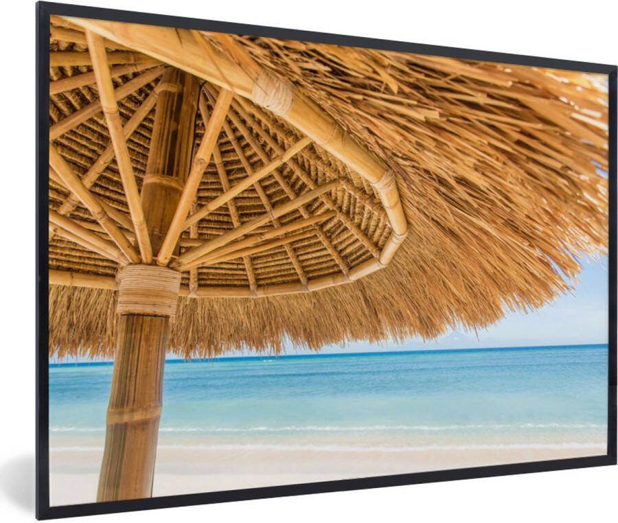 PosterMonkey Fotolijst incl. Poster Parasol Strand Zee Tropisch 30x20 cm Posterlijst
