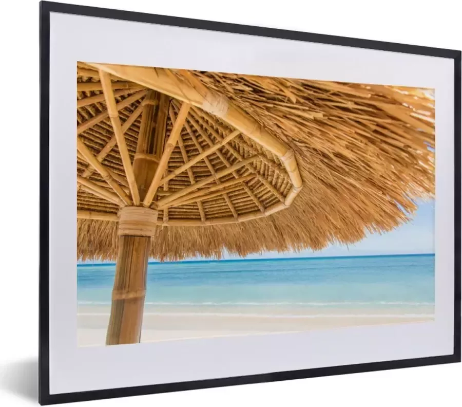 PosterMonkey Fotolijst incl. Poster Parasol Strand Zee Tropisch 40x30 cm Posterlijst