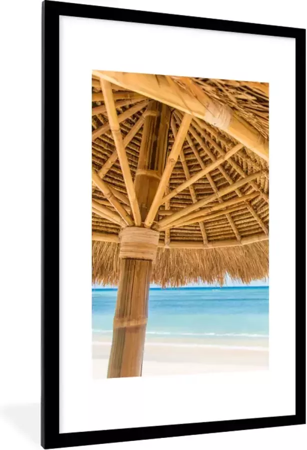 PosterMonkey Fotolijst incl. Poster Parasol Strand Zee Tropisch 80x120 cm Posterlijst - Foto 2