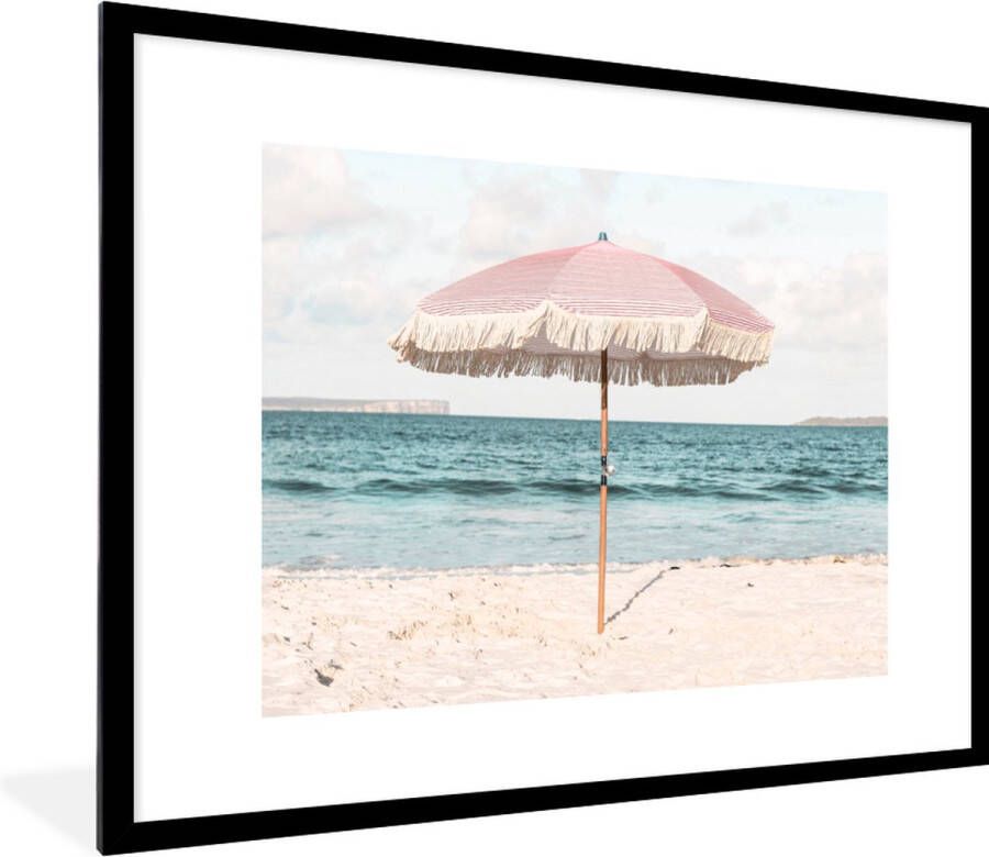 PosterMonkey Fotolijst incl. Poster Parasol Strand Zee Wolken 40x40 cm Posterlijst - Foto 2