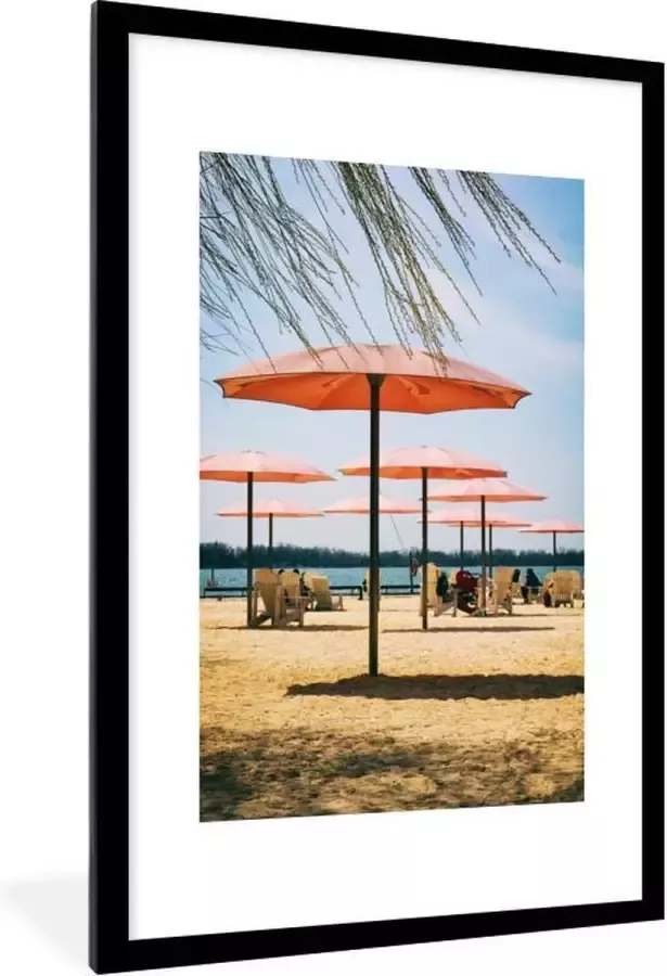 PosterMonkey Fotolijst incl. Poster Parasols op Sugar Beach 80x120 cm Posterlijst