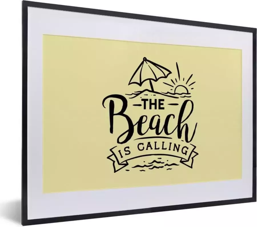 PosterMonkey Fotolijst incl. Poster Quotes Strand Parasol 40x30 cm Posterlijst