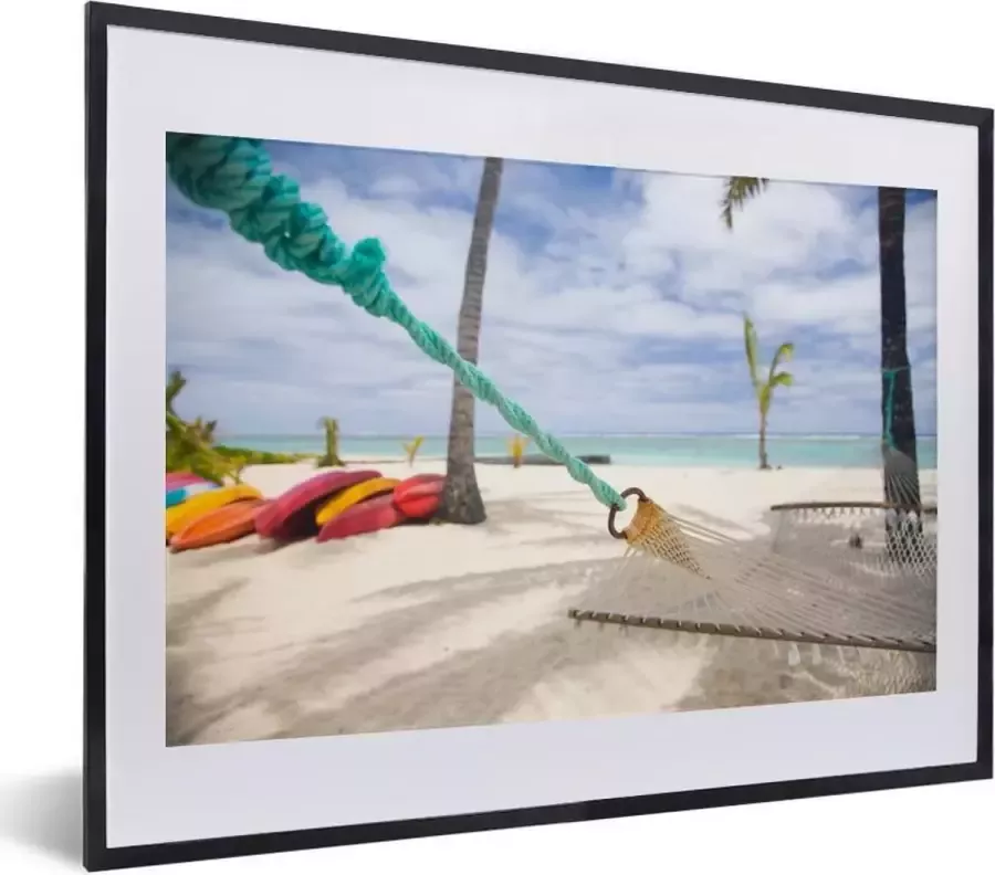 PosterMonkey Fotolijst incl. Poster Strand Boot Hangmat 40x30 cm Posterlijst