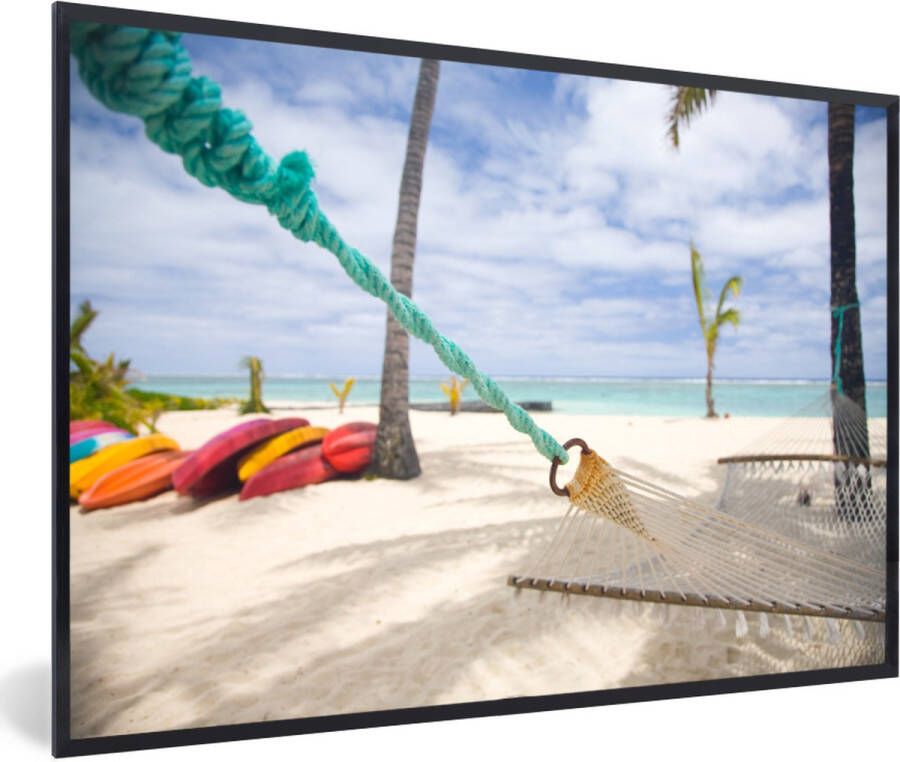 PosterMonkey Fotolijst incl. Poster Strand Boot Hangmat 60x40 cm Posterlijst