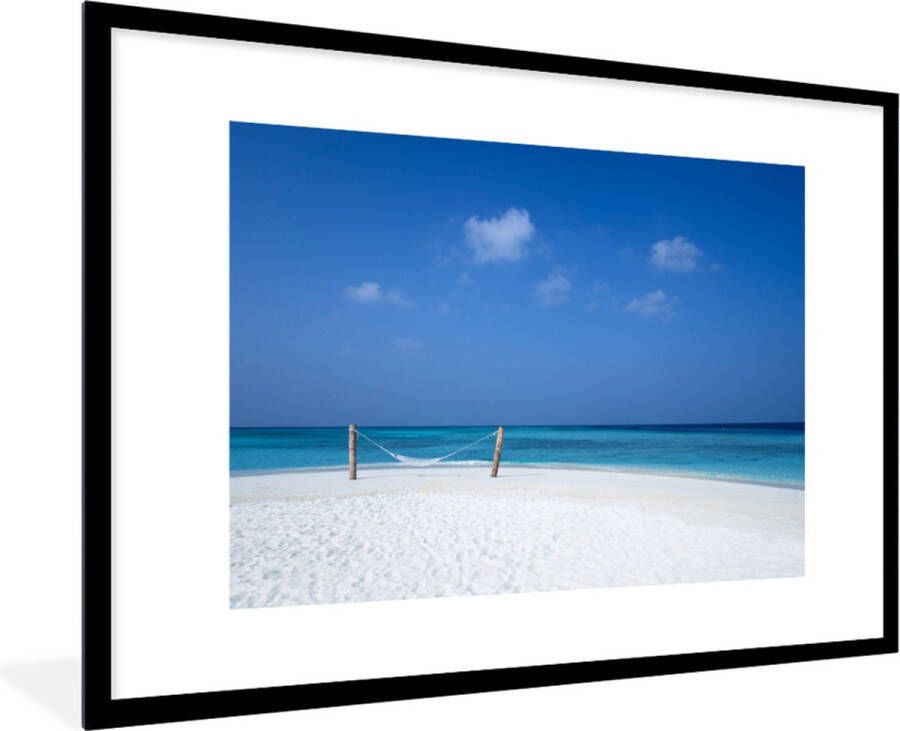 PosterMonkey Fotolijst incl. Poster Strand Hangmat Lucht 120x80 cm Posterlijst - Foto 2