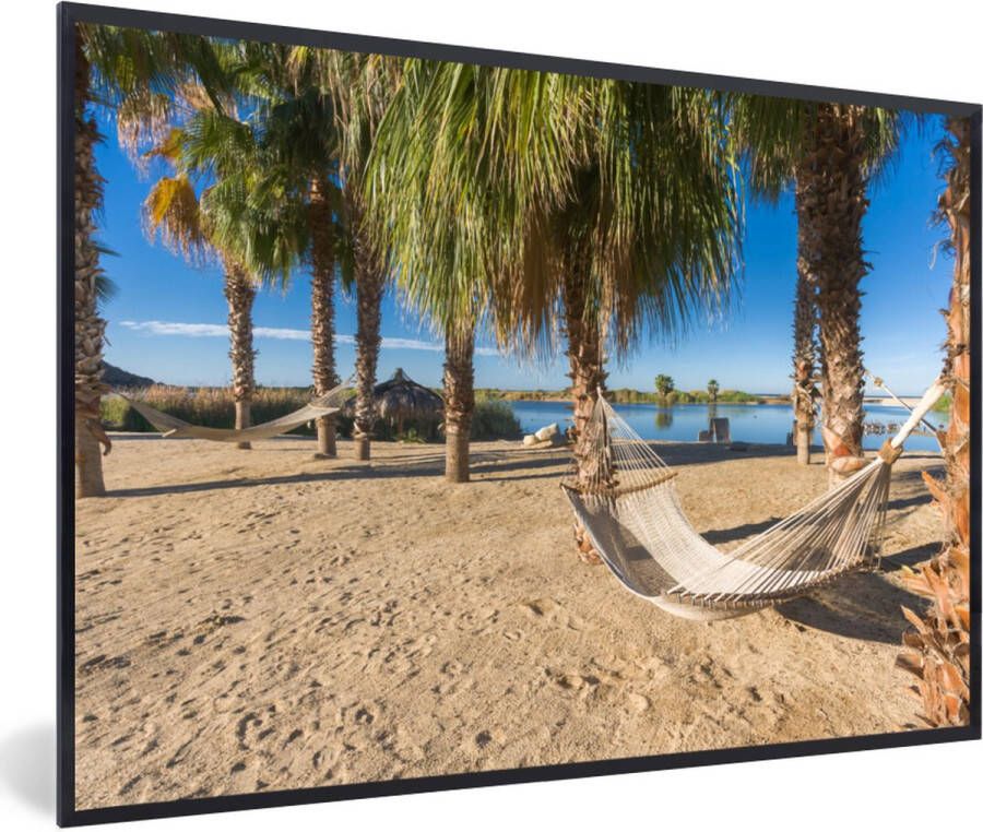 PosterMonkey Fotolijst incl. Poster Strand Hangmat Relax 30x20 cm Posterlijst