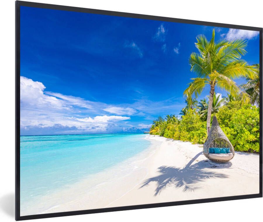 PosterMonkey Fotolijst incl. Poster Strand Palm Hangstoel 30x20 cm Posterlijst - Foto 3