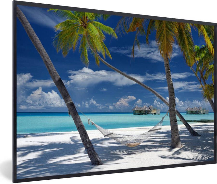 PosterMonkey Fotolijst incl. Poster Strand Zomer Hangmat 30x20 cm Posterlijst