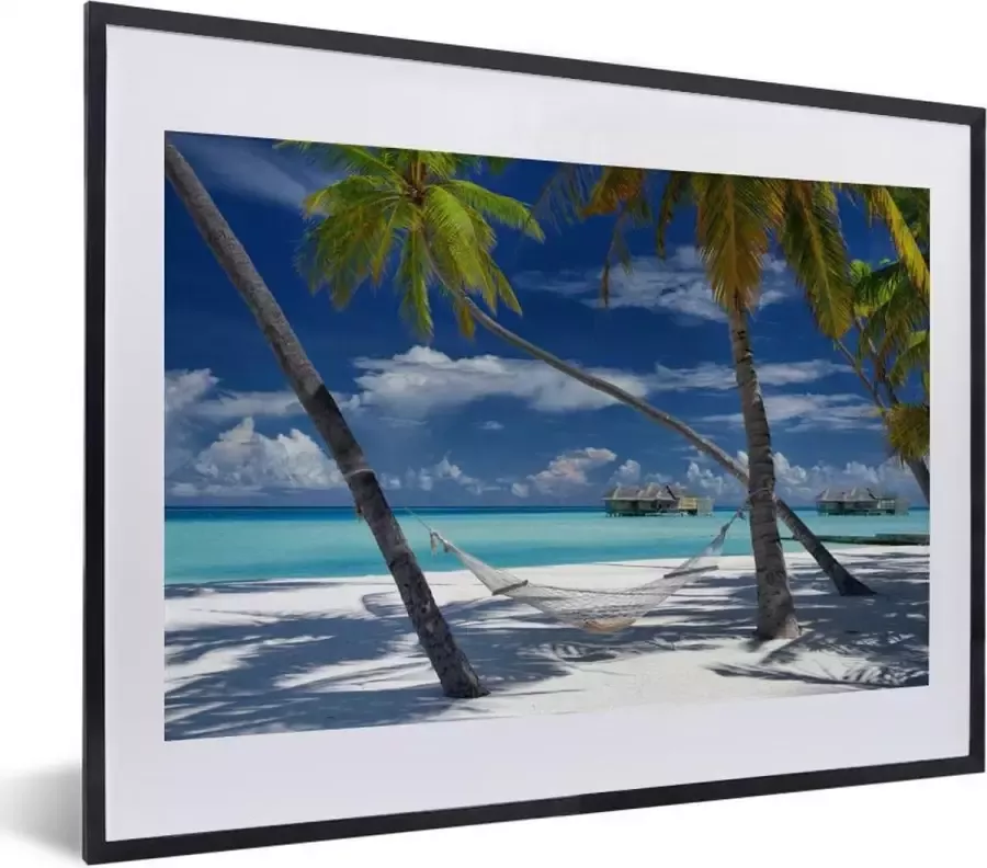 PosterMonkey Fotolijst incl. Poster Strand Zomer Hangmat 40x30 cm Posterlijst