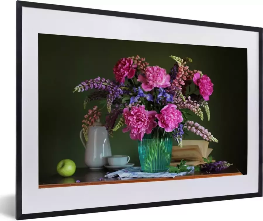 PosterMonkey Fotolijst incl. Poster Tafel Bloemen Stilleven 60x40 cm Posterlijst