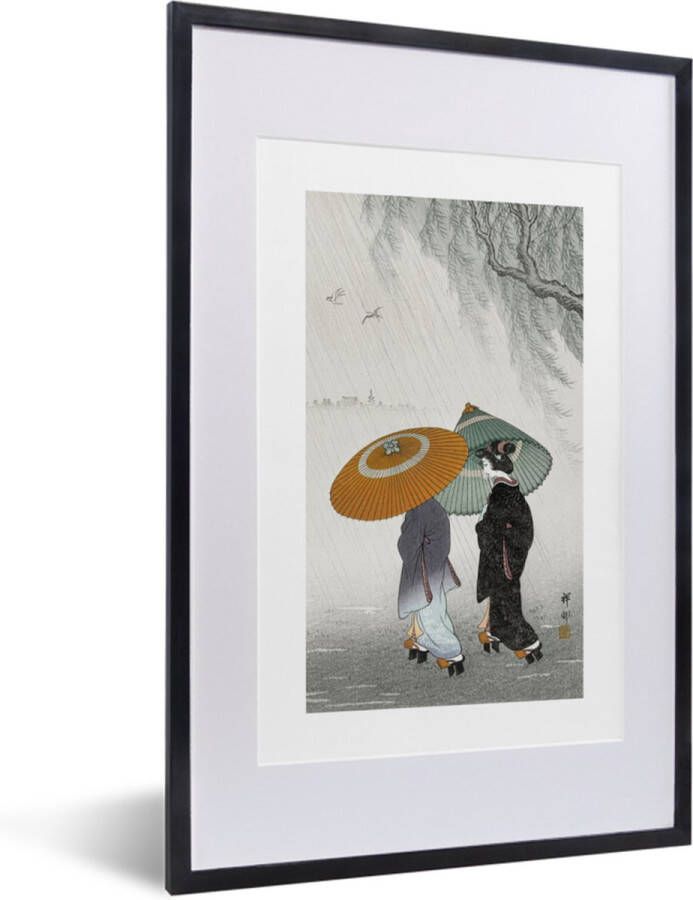 PosterMonkey Fotolijst incl. Poster Vintage Vrouwen Parasol Japan 40x60 cm Posterlijst - Foto 2