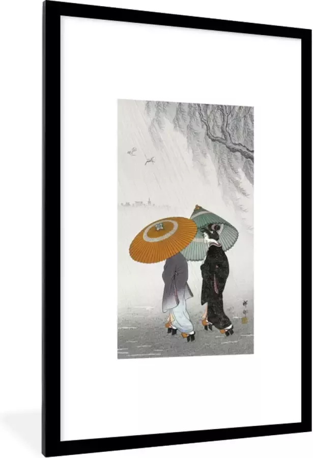 PosterMonkey Fotolijst incl. Poster Vintage Vrouwen Parasol Japan 80x120 cm Posterlijst - Foto 2