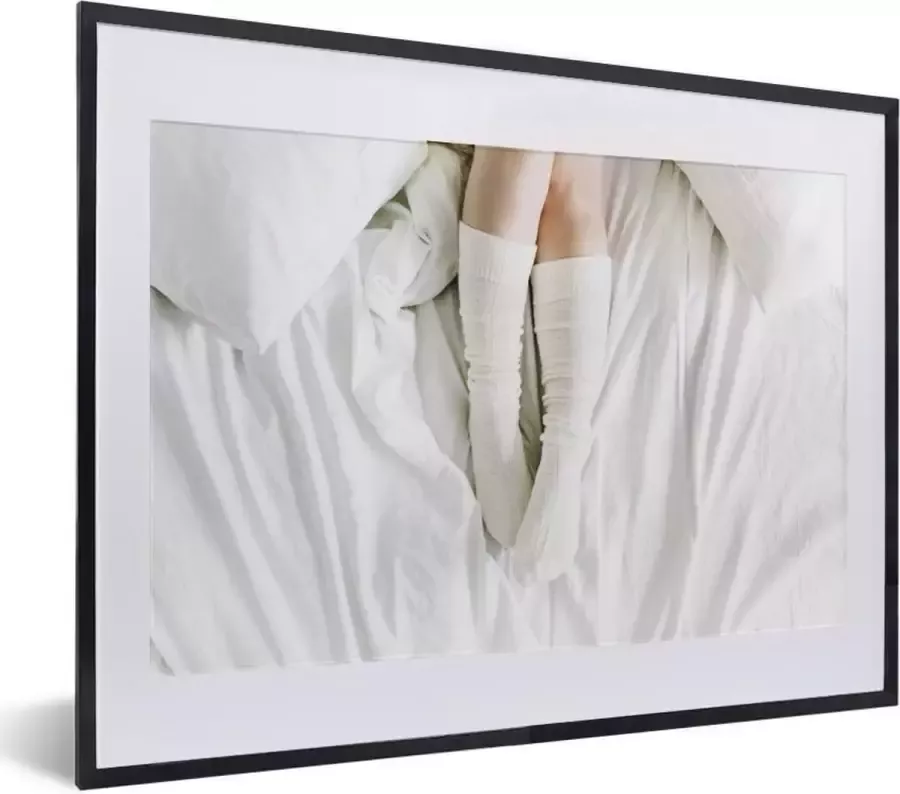 PosterMonkey Fotolijst incl. Poster Winter Bed Sokken 40x30 cm Posterlijst Kerstmis Decoratie Kerstversiering Kerstdecoratie Woonkamer Kerstversiering Kerstdecoratie voor binnen Kerstmis