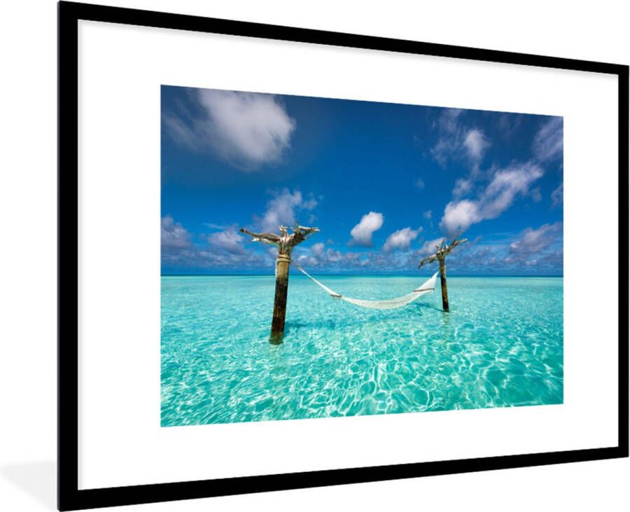 PosterMonkey Fotolijst incl. Poster Zee Hangmat Lucht 120x80 cm Posterlijst - Foto 2