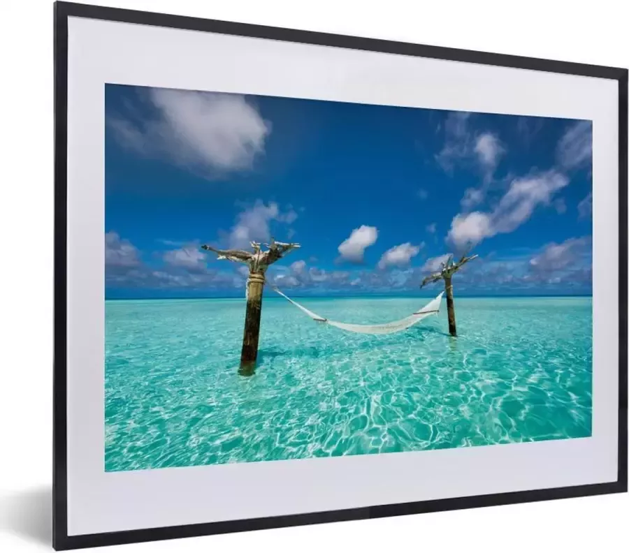 PosterMonkey Fotolijst incl. Poster Zee Hangmat Lucht 40x30 cm Posterlijst