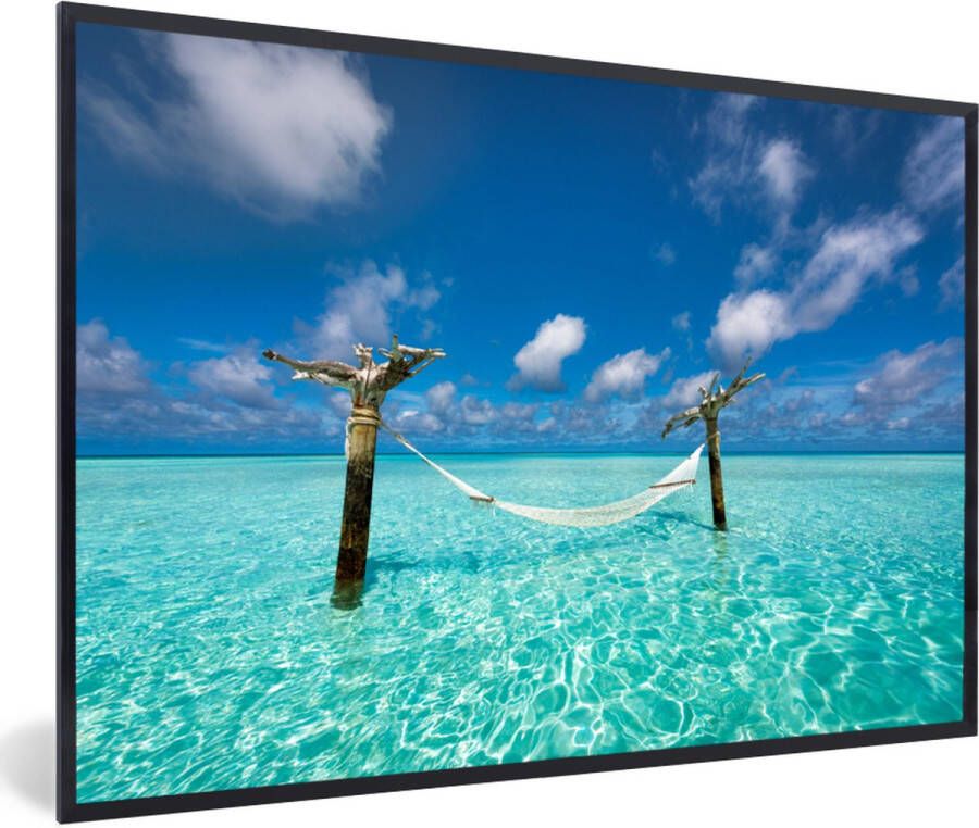 PosterMonkey Fotolijst incl. Poster Zee Hangmat Lucht 60x40 cm Posterlijst