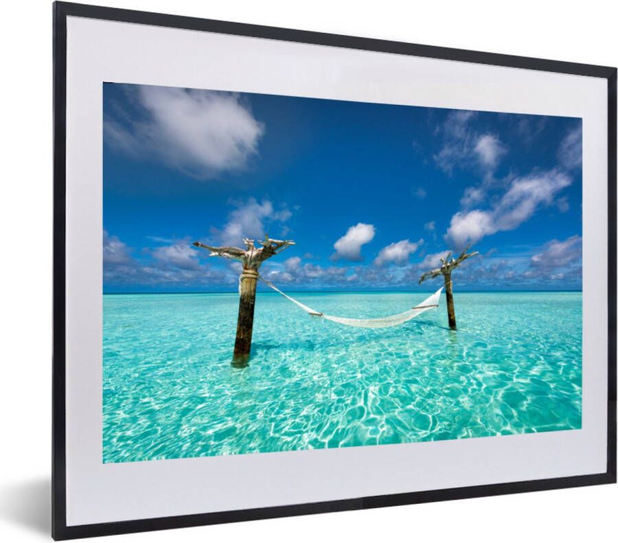PosterMonkey Fotolijst incl. Poster Zee Hangmat Lucht 60x40 cm Posterlijst