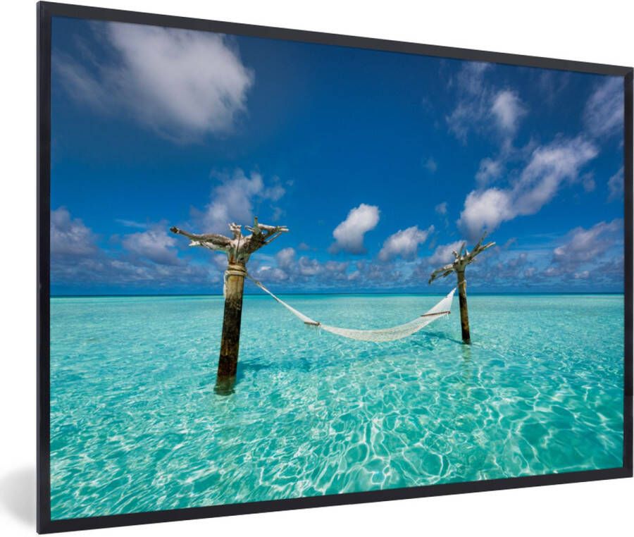 PosterMonkey Fotolijst incl. Poster Zee Hangmat Lucht 90x60 cm Posterlijst