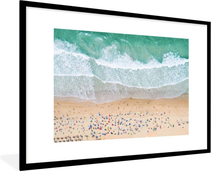 PosterMonkey Fotolijst incl. Poster Zee Strand Parasols Water Zomer 120x80 cm Posterlijst - Foto 2