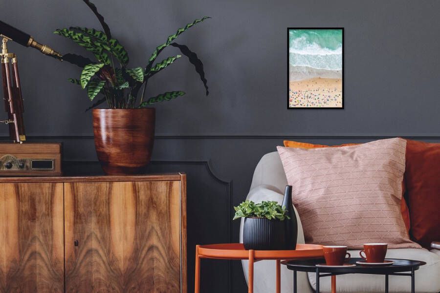 PosterMonkey Fotolijst incl. Poster Zee Strand Parasols Water Zomer 120x80 cm Posterlijst - Foto 6