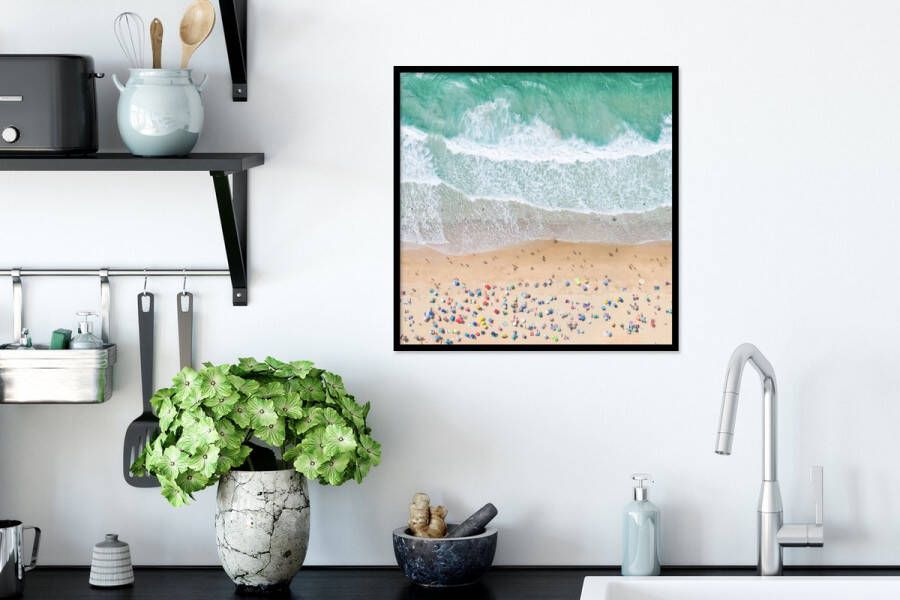 PosterMonkey Fotolijst incl. Poster Zee Strand Parasols Water Zomer 120x80 cm Posterlijst - Foto 5