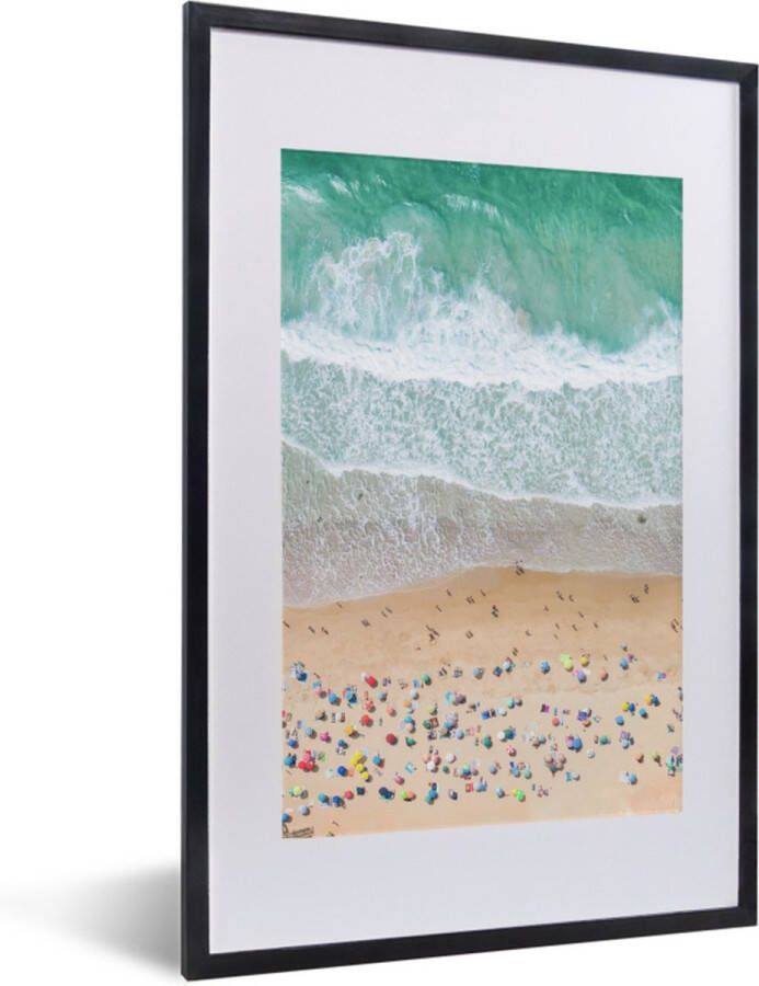 PosterMonkey Fotolijst incl. Poster Zee Strand Parasols Water Zomer 40x40 cm Posterlijst - Foto 3
