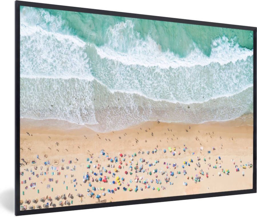 PosterMonkey Fotolijst incl. Poster Zee Strand Parasols Water Zomer 120x80 cm Posterlijst - Foto 2