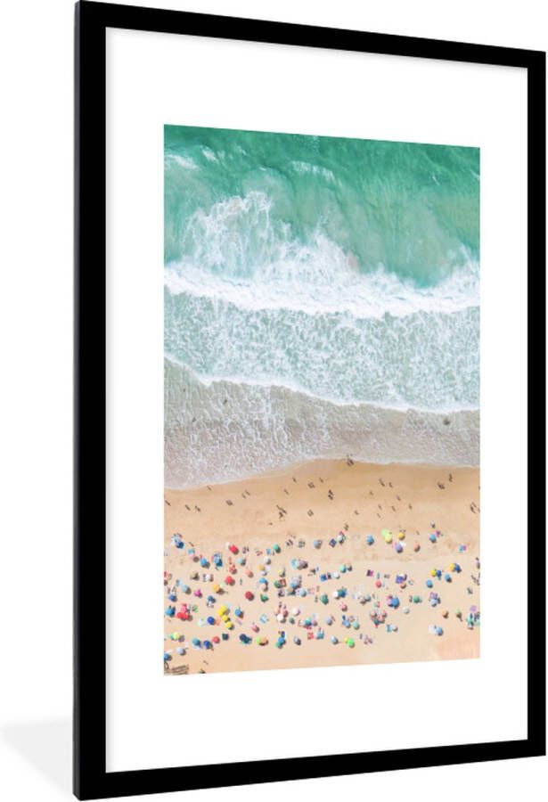 PosterMonkey Fotolijst incl. Poster Zee Strand Parasols Water Zomer 120x80 cm Posterlijst - Foto 4