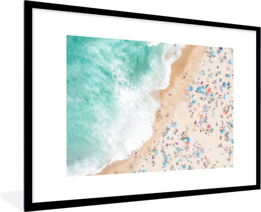 PosterMonkey Fotolijst incl. Poster Zee Strand Parasols Zomer 80x120 cm Posterlijst - Foto 3