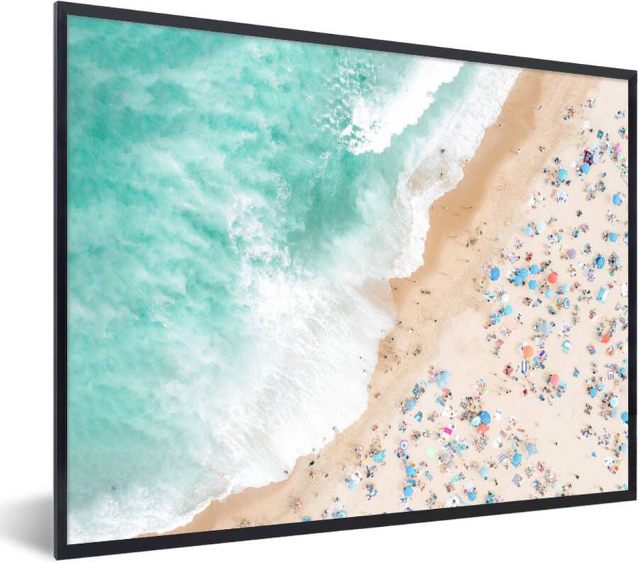 PosterMonkey Fotolijst incl. Poster Zee Strand Parasols Zomer 80x120 cm Posterlijst