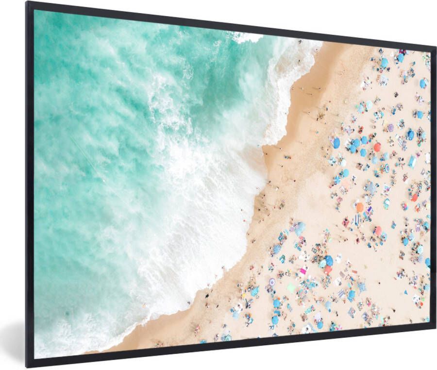 PosterMonkey Fotolijst incl. Poster Zee Strand Parasols Zomer 80x120 cm Posterlijst - Foto 2