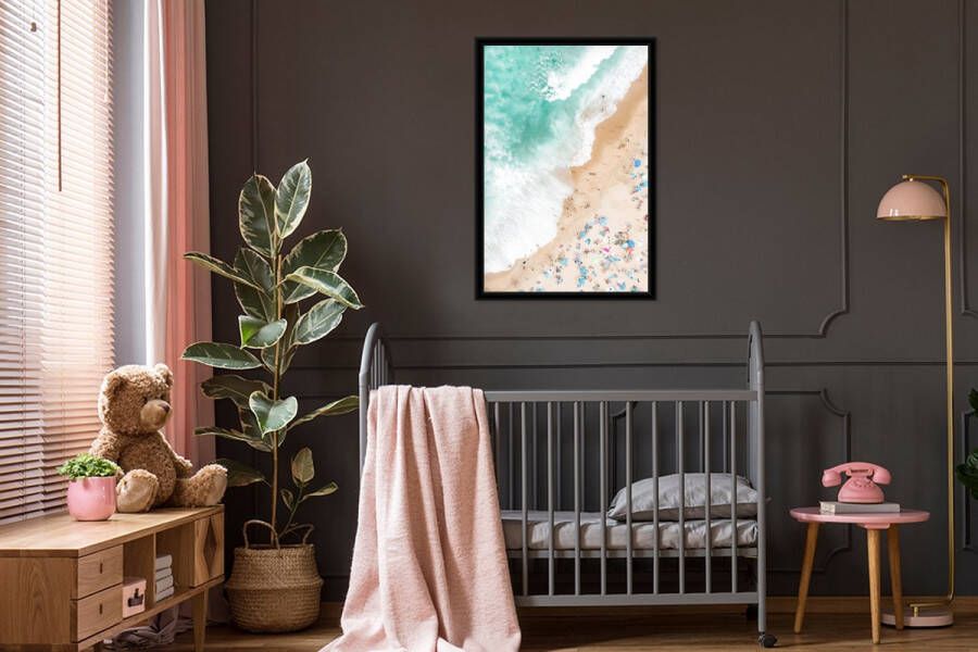 PosterMonkey Fotolijst incl. Poster Zee Strand Parasols Zomer 80x120 cm Posterlijst - Foto 5