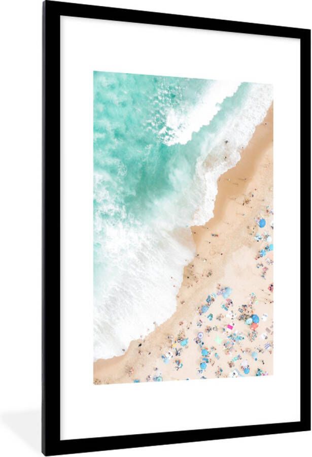 PosterMonkey Fotolijst incl. Poster Zee Strand Parasols Zomer 80x120 cm Posterlijst - Foto 4
