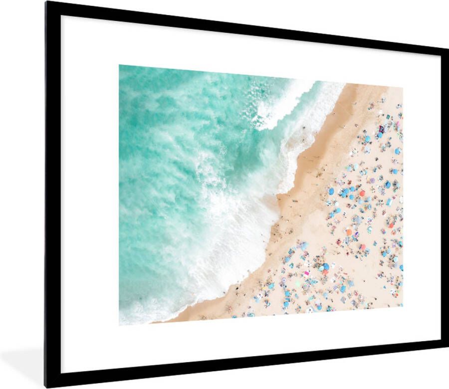 PosterMonkey Fotolijst incl. Poster Zee Strand Parasols Zomer 80x60 cm Posterlijst - Foto 2