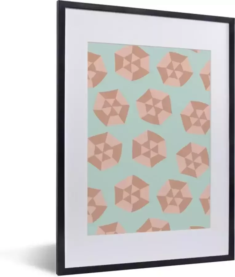 Poster in lijst Fotolijst 30x40 cm Posters Zomer Parasols Abstract Posterlijst zwart Decoratie Wanddecoratie woonkamer Muurdecoratie slaapkamer